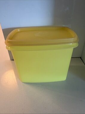 Vintage Tupperware Yellow Food Storage Container with Lid